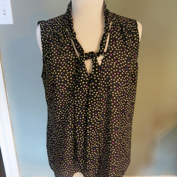 I Heart Ronson Tops - I Heart Ronson Polka Dot Sleeveless Top
